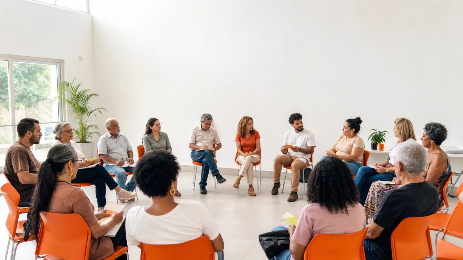 Imagem editorial ilustrativa de roda de conversa comunitária