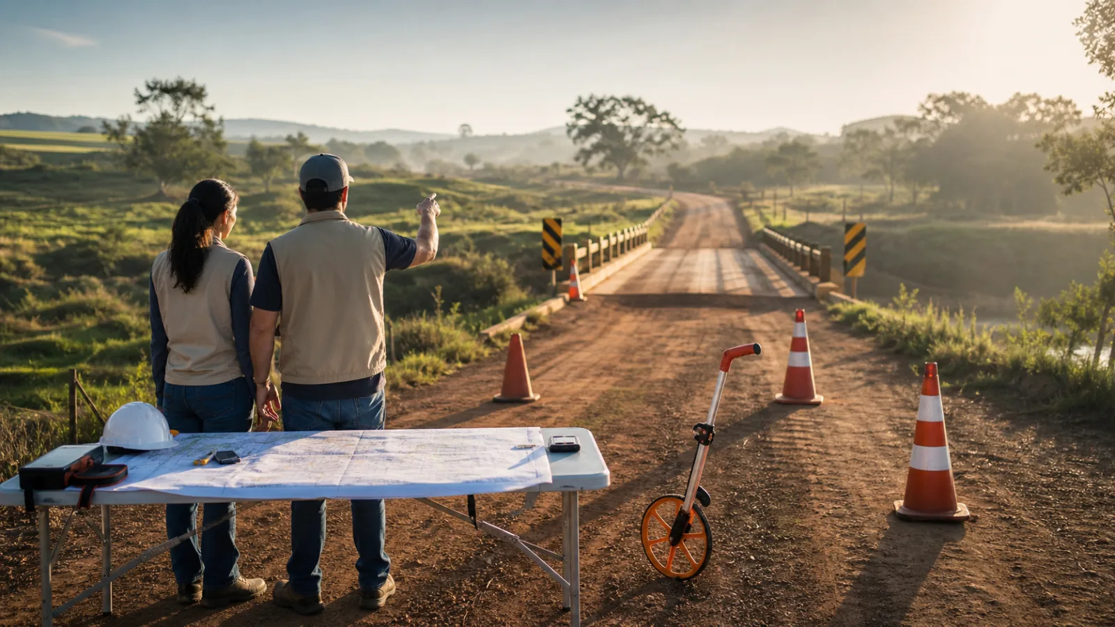Imagem editorial ilustrativa de estrada e mobilidade regional